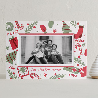Festive Confetti Letterpress Holiday Photo Cards