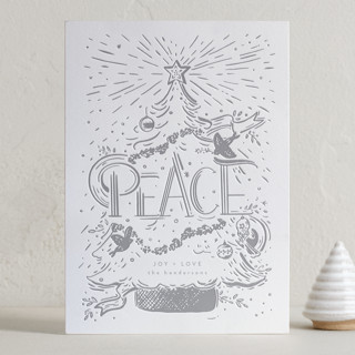 Peace Tree Letterpress Holiday Photo Cards