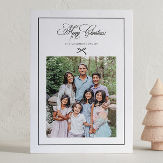 Elegant Bow Holiday Letterpress Holiday Photo Cards