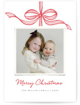 Tied with a bow Letterpress Holiday Photo Cards