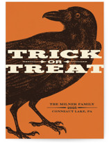 Trick or Treat Raven Halloween Cards