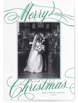 Classic Merry Letterpress Holiday Photo Mount Cards