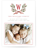 Holly Monogram Holiday Photo Mount Cards