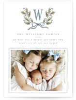 Holly Monogram Holiday Photo Mount Cards