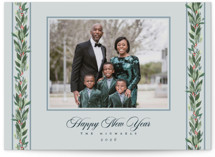 evergreen garlands Holiday Photo Mount Cards