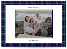 Plaid Peace Holiday Photo Mount Cards