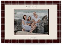 Plaid Peace Holiday Photo Mount Cards