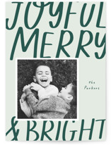 Joyful Merry Bright Holiday Photo Mount Cards