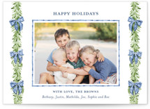 Plaid bows Holiday Photo Mount Cards