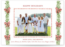 Plaid bows Holiday Photo Mount Cards