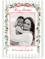 Greenery Drape Holiday Photo Mount Cards