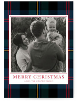 Traditional Plaid Holiday Photo Mount Cards