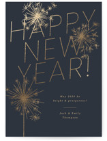 Sparkling New Year Foil-Pressed Holiday Cards
