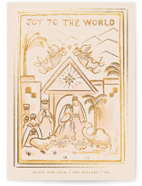 Nativity Scene Foil-Pressed Holiday Cards