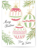 Bright Ornaments Foil-Pressed Holiday Cards