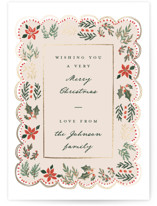 cottage winter botanicals Foil-Pressed Holiday Cards