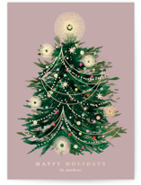 glowy tree Foil-Pressed Holiday Cards