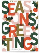 Color Block Season's Greetings Holiday Cards
