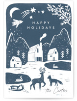 Winter linocut Holiday Cards