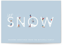 Let it Snow Ski Hill Holiday Cards