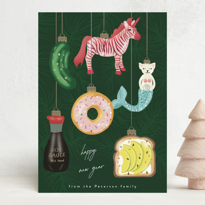 Quirky Ornaments Holiday Cards by Tamara Hilje Minted