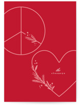 peace n love sign Holiday Cards