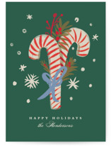 WRAPPED CANDY CANES Holiday Cards