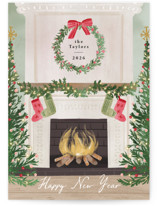 Cosy Fireplace Holiday Cards