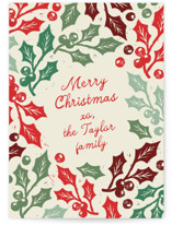 Holly Print Holiday Cards