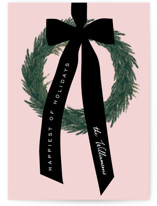 Ribbon Wreath Holiday Cards