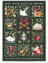 12 days of Christmas stamps Holiday Cards