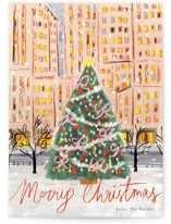 city christmas tree Holiday Cards