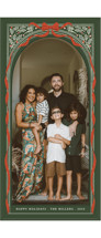 Holly Ribbon Archway Tall Holiday Cards