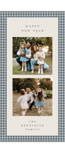 Gingham Border Tall Holiday Cards