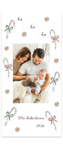 Peppermint and bows Tall Holiday Cards