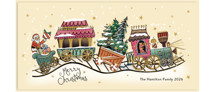 Santa's Train Tall Holiday Cards