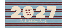Retro stripes Tall Holiday Cards
