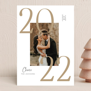 Gold Cheers New Year Photo Cards