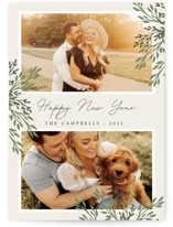 fresh leaves New Year Photo Cards