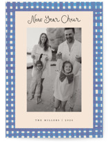 Bold Gingham New Year Photo Cards