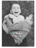 Colorblock Type New Year Photo Cards