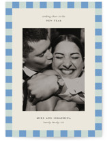Fun Border Checkers New Year Photo Cards