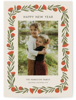 wreath wrap New Year Photo Cards