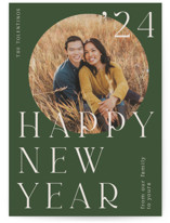 Modern Circle New Year Photo Cards