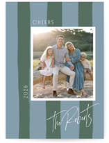 Painted Stripes New Year Photo Cards