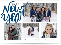 Corner Script New Year Photo Cards