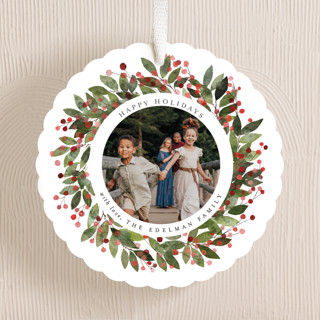 Merry Wreath Holiday Ornament Cards