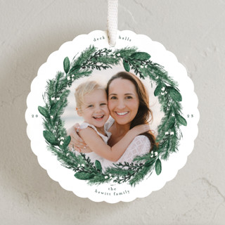 Pine Wreath Holiday Ornament Cards