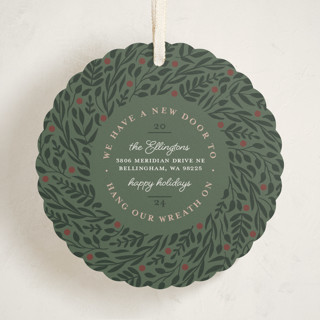 New Home Wreath Holiday Ornament Cards
