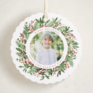 Christmas Wreath Holiday Ornament Cards